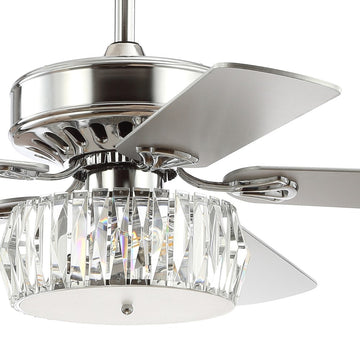 Mandy 52" Crystal Prism Drum LED Ceiling Fan With Remote - JONATHAN Y